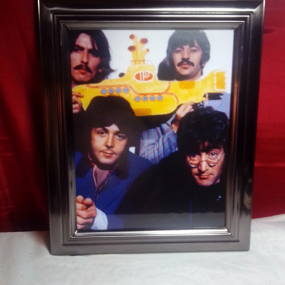 Rare vintage photo of the Beatles yellow submarine 14x12